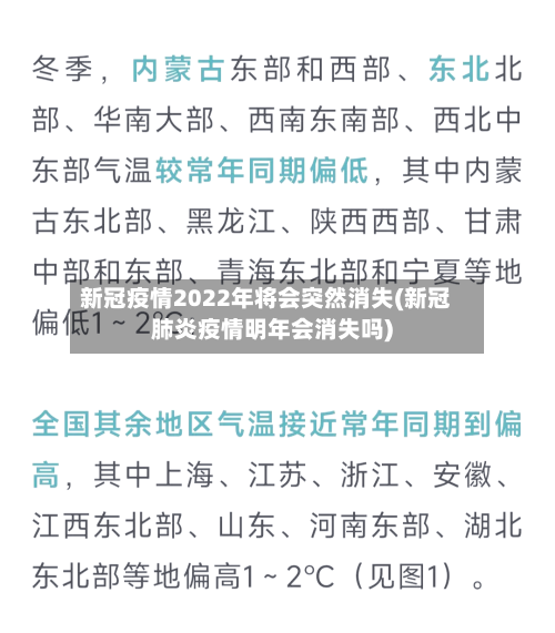 新冠疫情2022年将会突然消失(新冠肺炎疫情明年会消失吗)
