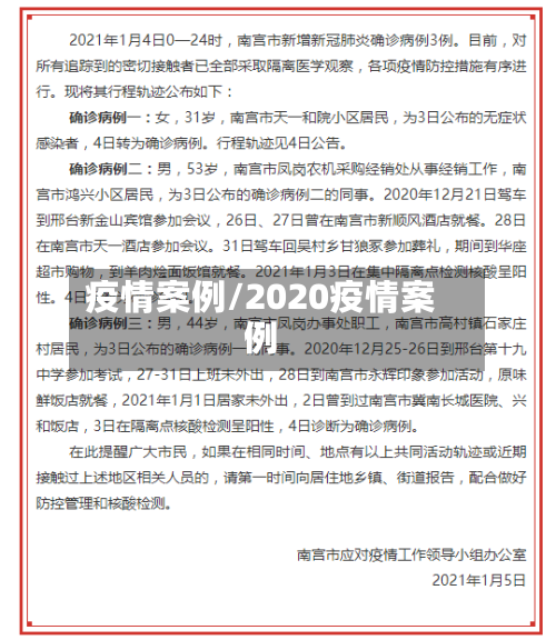 疫情案例/2020疫情案例