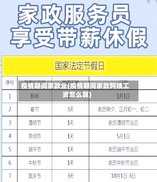 疫情期间家政业(疫情期间家政阿姨工资怎么算)