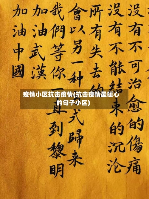 疫情小区抗击疫情(抗击疫情最暖心的句子小区)-第3张图片