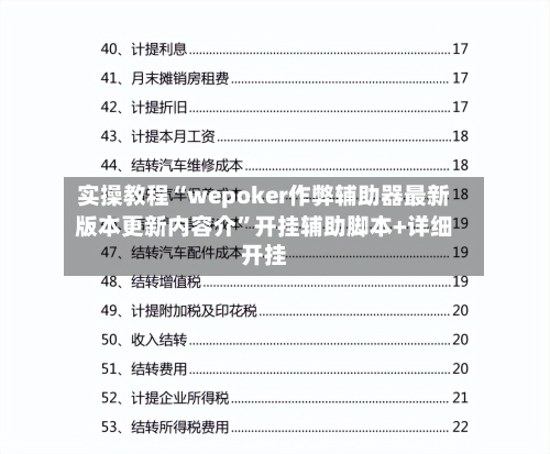 实操教程“wepoker作弊辅助器最新版本更新内容介	”开挂辅助脚本+详细开挂-第3张图片